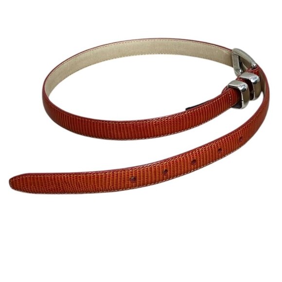 Brighton Leather Belt Lizard Embossed Tawny Orange Brown Vintage 90's SZ ML 32‎ - Picture 7 of 7